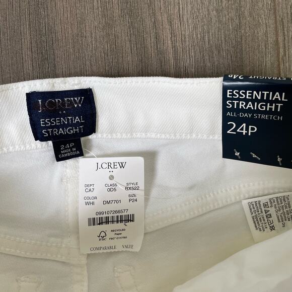 J Crew Essential Straight All Day Stretch Petite Jeans US Women's 24P New - Picture 4 of 5